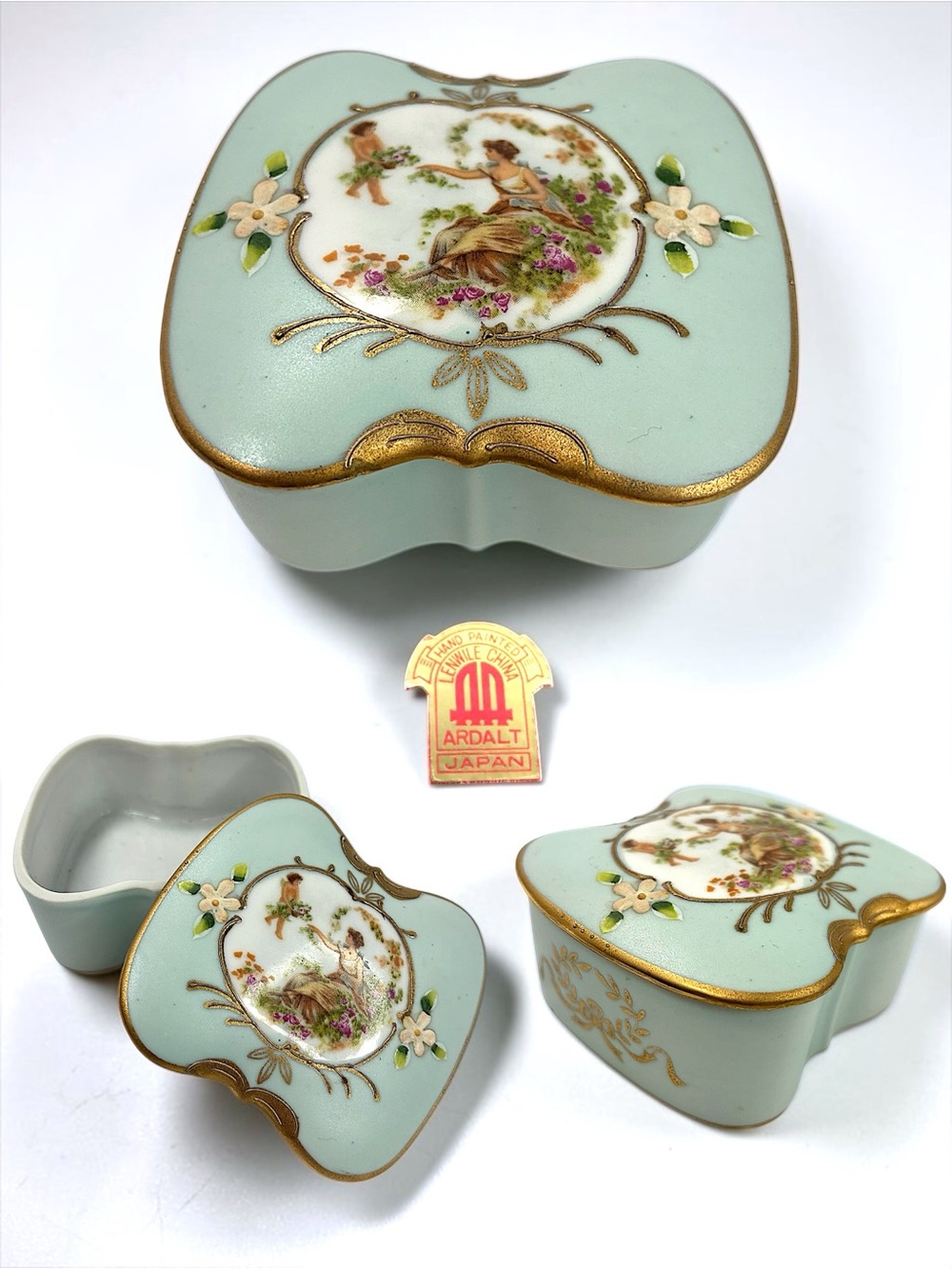 Vintage Ardalt Lenwile China Hand Painted Japan | Romantic Victorian Vanity Box